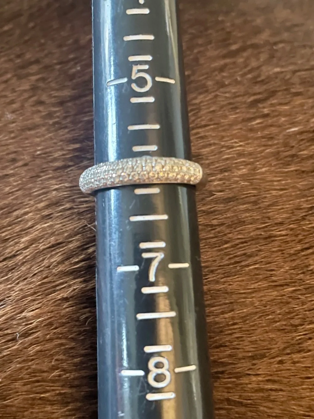 14kt White Gold, Pave Diamond Ring, Size 6